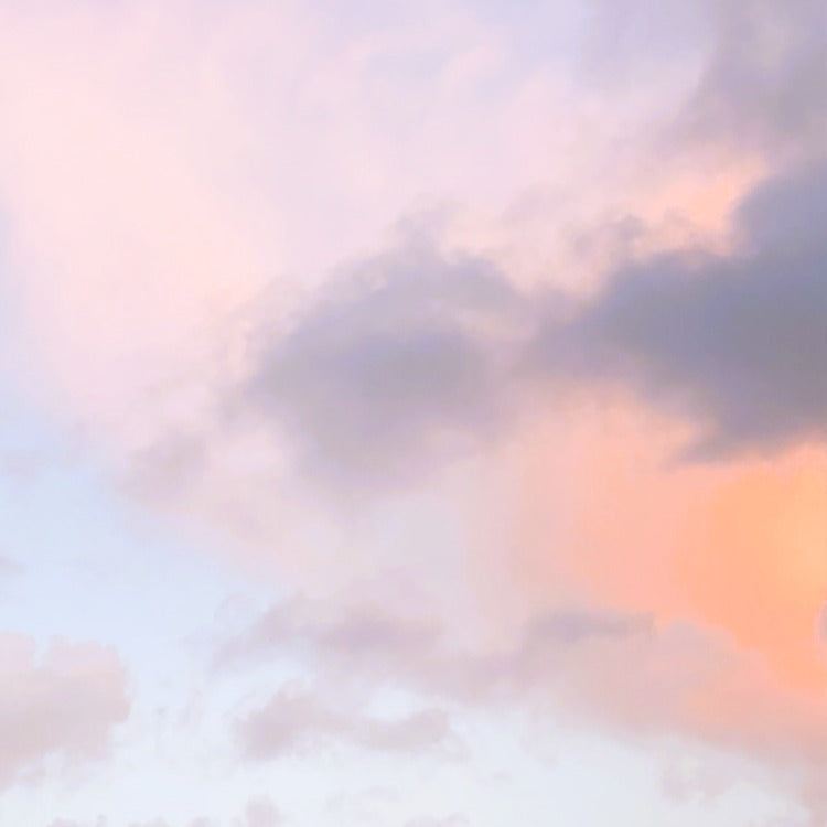 Canvas wall art print soft pastel sky with pink, lavender, peach, and gray clouds filling the frame.